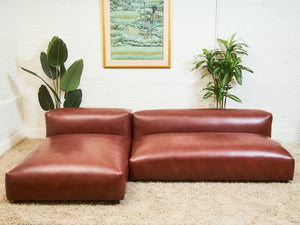 Low profile 70’s Style Cantina Leather Sofa
