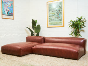 Low profile 70’s Style Cantina Leather Sofa