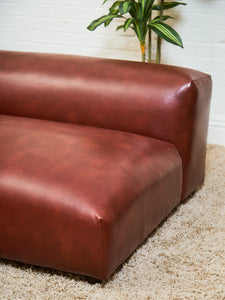 Low profile 70’s Style Cantina Leather Sofa