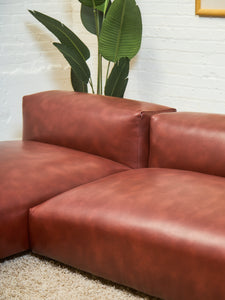 Low profile 70’s Style Cantina Leather Sofa