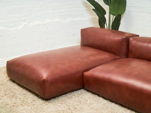 Low profile 70’s Style Cantina Leather Sofa