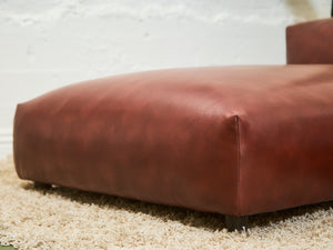 Low profile 70’s Style Cantina Leather Sofa