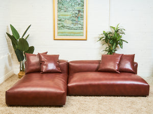 Low profile 70’s Style Cantina Leather Sofa