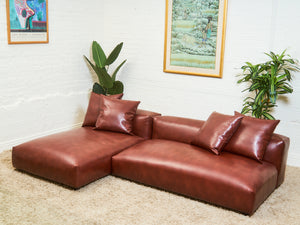 Low profile 70’s Style Cantina Leather Sofa