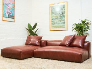 Low profile 70’s Style Cantina Leather Sofa