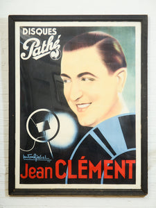 Large Original French Vintage Poster Jean Clement Disques Pathe