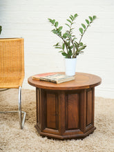 Load image into Gallery viewer, 1970’s Round End Table with Storage
