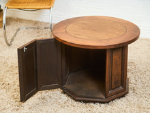Load image into Gallery viewer, 1970’s Round End Table with Storage
