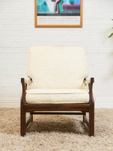 Load image into Gallery viewer, Mid-Century Walnut Lounge Chair with Asian-Inspired Arms Craftsmen
