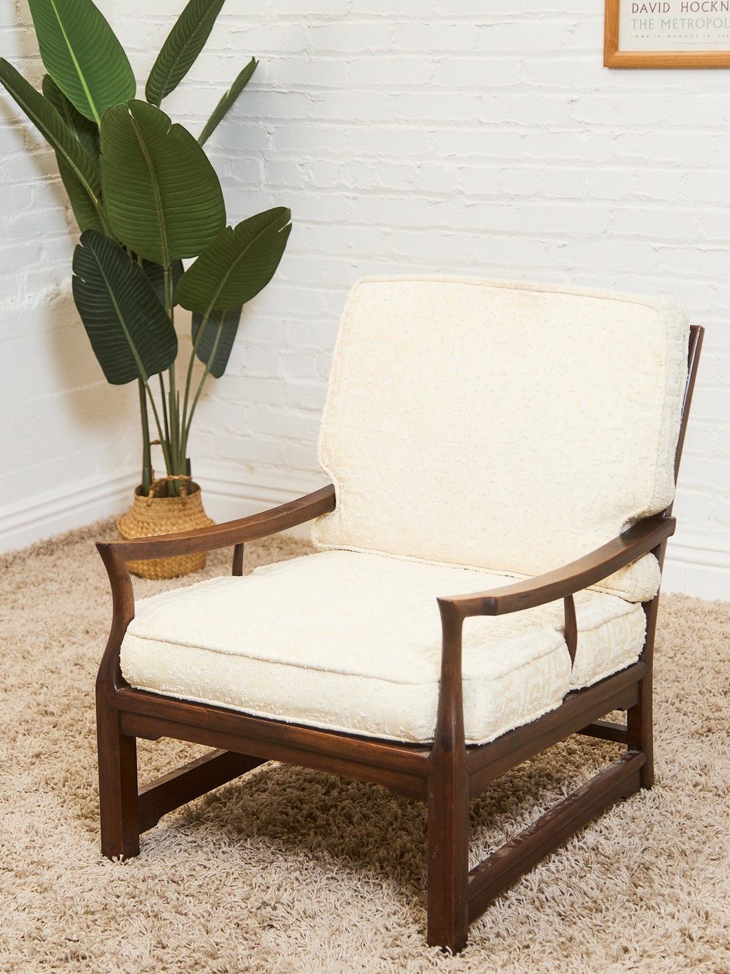 Mid-Century Walnut Lounge Chair with Asian-Inspired Arms Craftsmen
