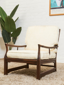 Mid-Century Walnut Lounge Chair with Asian-Inspired Arms Craftsmen