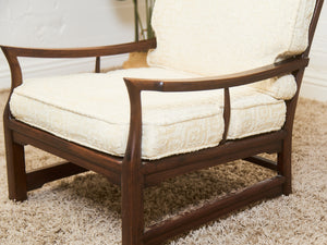 Mid-Century Walnut Lounge Chair with Asian-Inspired Arms Craftsmen