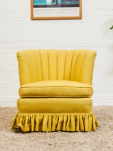 Load image into Gallery viewer, Vintage Channel-Back Slipper Chair in Goldenrod
