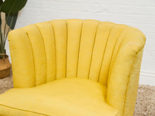 Load image into Gallery viewer, Vintage Channel-Back Slipper Chair in Goldenrod
