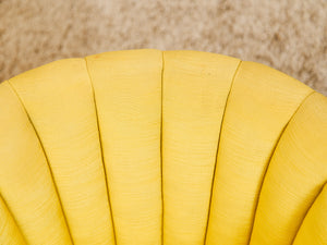 Vintage Channel-Back Slipper Chair in Goldenrod