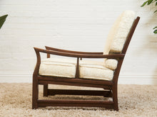 Load image into Gallery viewer, Mid-Century Walnut Lounge Chair with Asian-Inspired Arms Craftsmen
