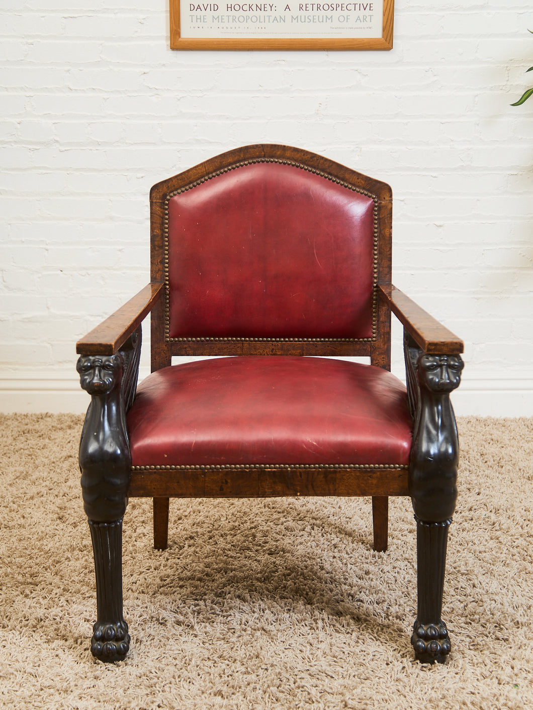Antique Lion Empire Armchair