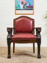 Load image into Gallery viewer, Antique Lion Empire Armchair
