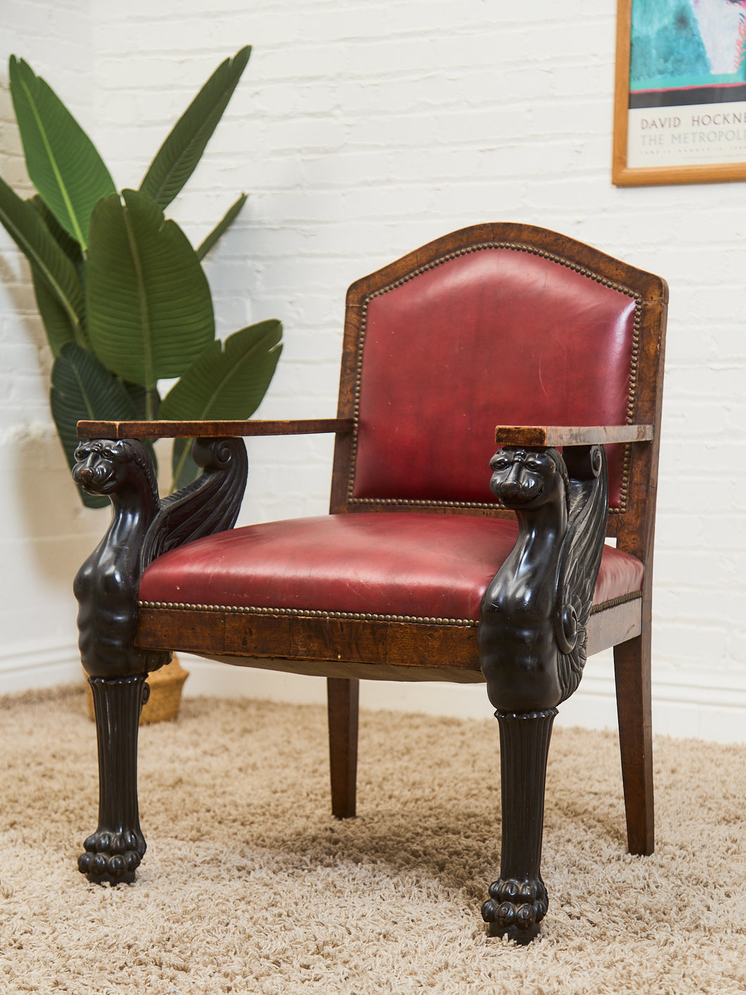 Antique Lion Empire Armchair