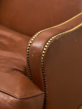 Load image into Gallery viewer, Traditional Leather Bergère Armchair with Nailhead Trim by Baker Furniture co
