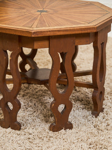 Sunburst Octagon Side Table with Sculpted Legs