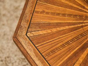 Sunburst Octagon Side Table with Sculpted Legs