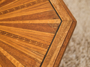 Sunburst Octagon Side Table with Sculpted Legs