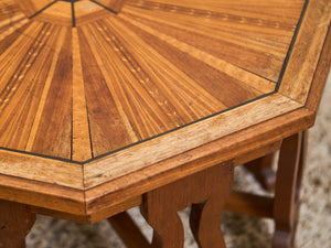 Sunburst Octagon Side Table with Sculpted Legs