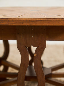 Sunburst Octagon Side Table with Sculpted Legs