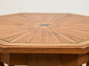 Sunburst Octagon Side Table with Sculpted Legs