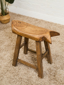 Fish Carved Wood Stool