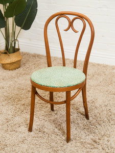 Antique Thonet Chair with Green Upholstery