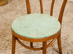Antique Thonet Chair with Green Upholstery