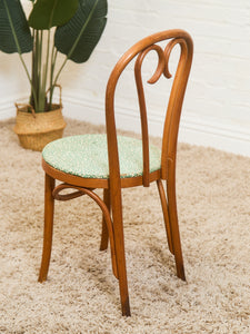 Antique Thonet Chair with Green Upholstery