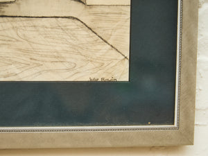 Library Perspective Drawing with Open Book Detail