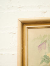 Load image into Gallery viewer, Hand-Painted Pansy Still Life in white and Gold Frame

