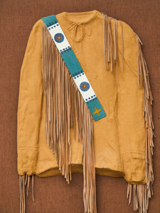 Fringed Buckskin Shirt with Beaded Sash Wall Display
