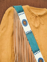 Load image into Gallery viewer, Fringed Buckskin Shirt with Beaded Sash Wall Display
