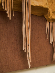 Fringed Buckskin Shirt with Beaded Sash Wall Display