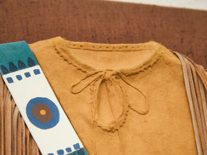 Fringed Buckskin Shirt with Beaded Sash Wall Display