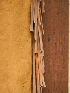 Fringed Buckskin Shirt with Beaded Sash Wall Display