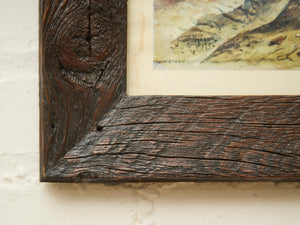 Western Art #02 by Charles M. Russell with Thick wood Rustic Frame