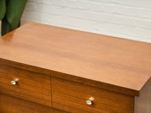 Load image into Gallery viewer, Mid-Century Walnut Tallboy Dresser with Chrome Pulls
