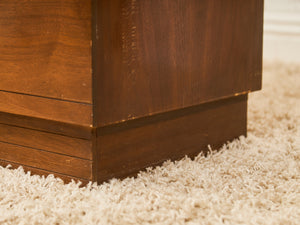 Mid-Century Walnut Tallboy Dresser with Chrome Pulls