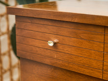 Load image into Gallery viewer, Mid-Century Walnut Tallboy Dresser with Chrome Pulls
