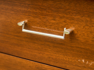 Mid-Century Walnut Tallboy Dresser with Chrome Pulls