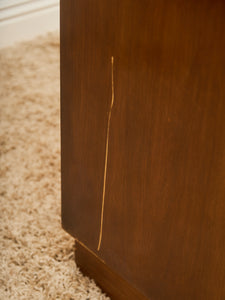 Mid-Century Walnut Tallboy Dresser with Chrome Pulls