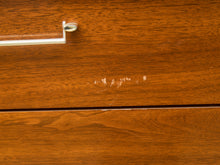 Load image into Gallery viewer, Mid-Century Walnut Tallboy Dresser with Chrome Pulls
