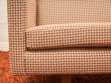 Load image into Gallery viewer, Houndstooth Amber 1960’s Handsome Sofa

