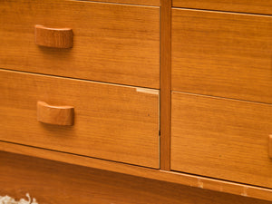 Teak 6 drawer Lowboy Credenza